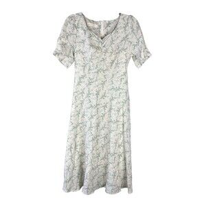 Grace & Chili  Midi dress Size Small V-Neck Short Sleeve Floral Cottage Core